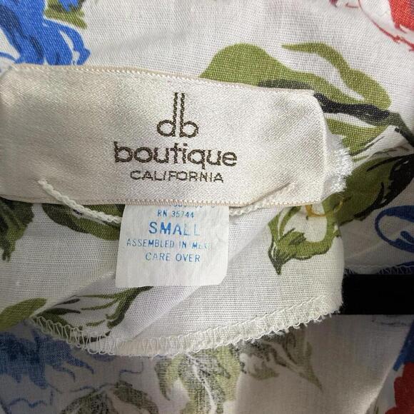 Vintage 1960s db Boutique Size S Dress Sleeveless Floral Wrap - Picture 2 of 6